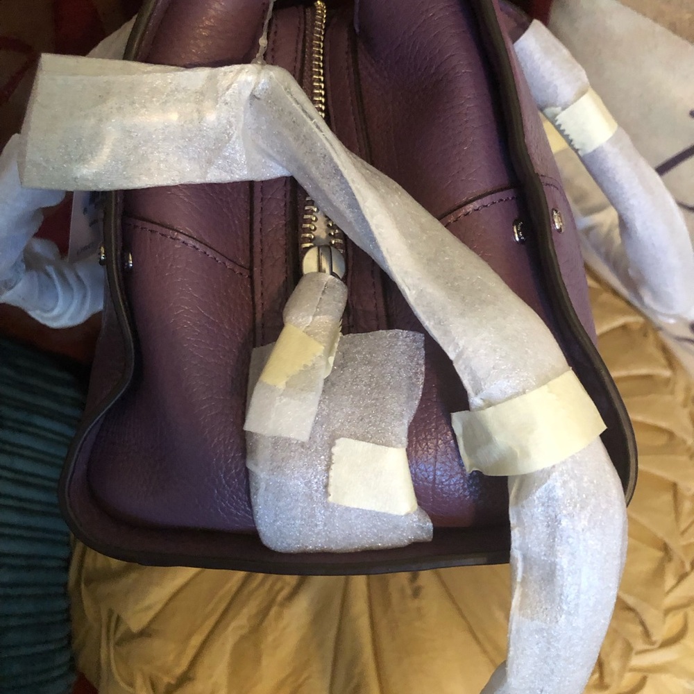 Coach Purple Leather Tote Bag - Picture 8 of 11
